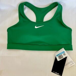 NEW W/TAGS Green Nike Swoosh DX6821 Medium Support Padded Sports Bra Size M